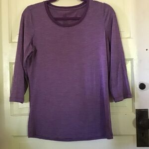 Woolx 3/4 Sleeve Jenny purple pinstripe small (medium)